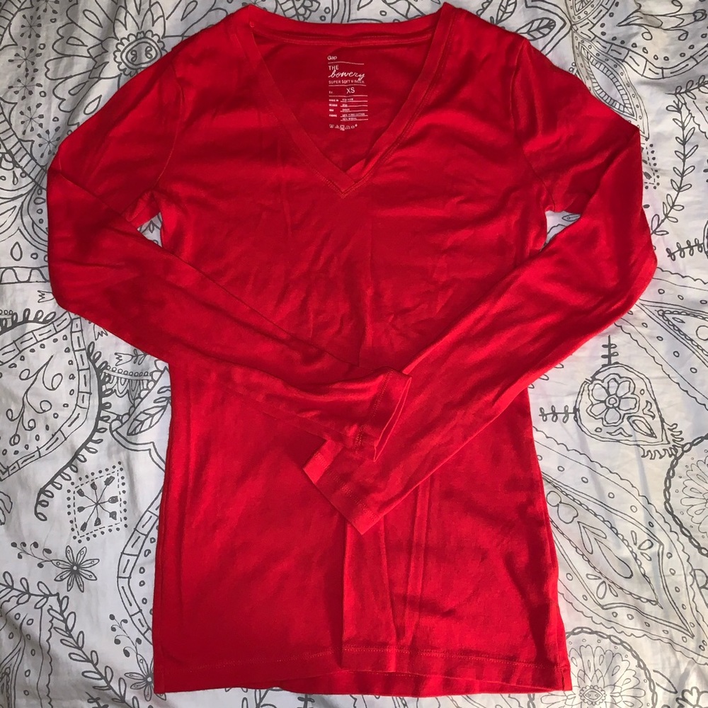 Gap Red Long Sleeve Tee Shirt